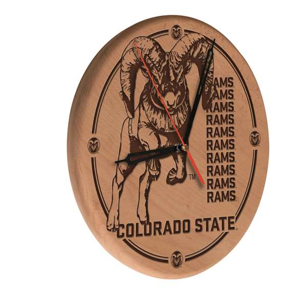 Colorado State University 13 inch Solid Wood Engraved Clock