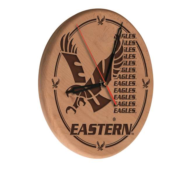 Eastern Washington University 13 inch Solid Wood Engraved Clock