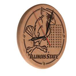 Illinois State University 13 inch Solid Wood Engraved Clock