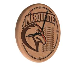 Marquette University 13 inch Solid Wood Engraved Clock