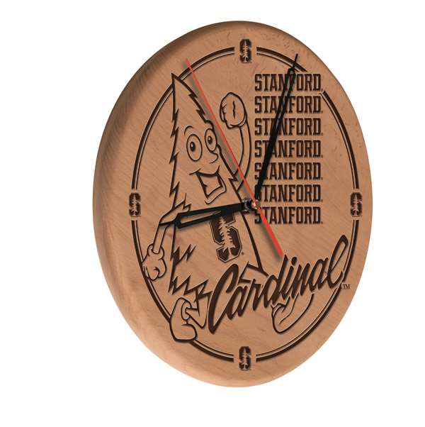 Stanford University 13 inch Solid Wood Engraved Clock