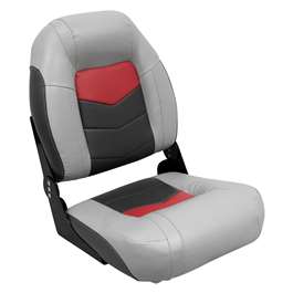 Wise 3304 Pro Angler Tour High Back Bass Boat Seat - Marble / Regal Red / Charcoal  