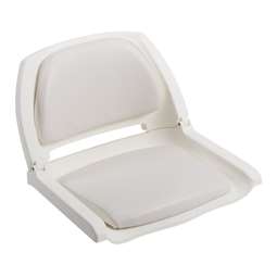 Wise Cushioned Molded Plastic Shell Fold Down Boat Seat White/White Shell      