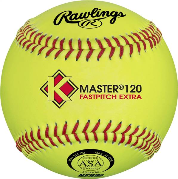 Worth K-Master NFHS Yellow Poly-X Core Composite Cover Official Softballs (X120RYCAH) ( 1 Dozen Balls) 