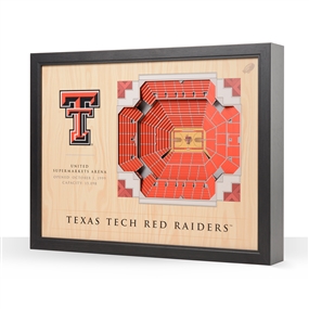 Texas Tech  25 Layer Stadium View 3D Wall Art