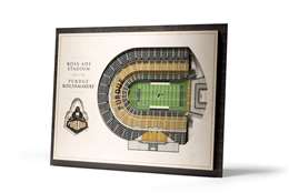 Purdue Boilermakers Football 5 Layer 3D Stadium View Wall Art