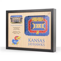 Kansas Jayhawks  25 Layer Stadium View 3D Wall Art