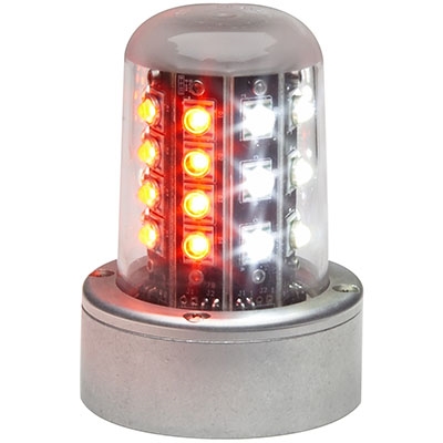 Whelen 01-0790520-01 Model 9052001 Red/White LED 28V Beacon (A470A Mount, FlyingLeads)