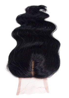100% Virgin Brazilian Human Hair Silk Based Body Wave Closure 14"
