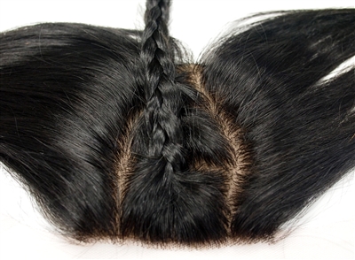 100% Virgin Brazilian Human Hair Silk Based Yaki Closure 12"