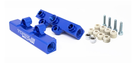 Torque Solution V2 Top Feed Fuel Rails (Blue): Subaru WRX 02-14, STI 07-20, LGT 08-12, FXT 06-13