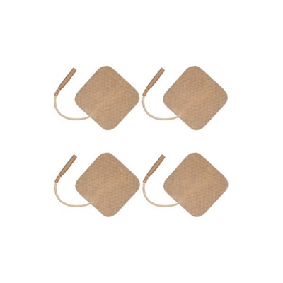Square Tan Cloth Electrode, 2" x 2" - 4 Pack