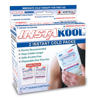 Insta-Kool Instant Cold Pack, TWIN Box, 5" x 7" Retail Box