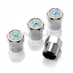 Eyeball Metal Chrome Tire Valve Stem Caps