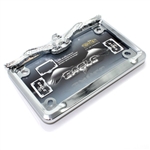 Chrome Eagle Motorcycle License Plate Frame