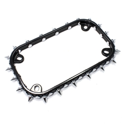 Black/Chrome Spikes Motorcycle License Plate Frame