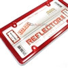 Red Reflector Chrome Plastic License Plate Tag Frame for Auto-Car-Truck