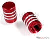 Red Aluminum Chrome Stripes Tire Valve Stem Caps