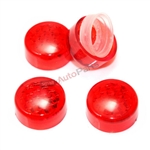 4 Relector Red License Plate Frame Screw Bolt Caps Covers for Car-Truck-Bike