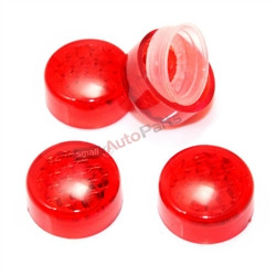 4 Relector Red License Plate Frame Screw Bolt Caps Covers for Car-Truck-Bike