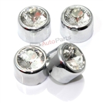 4 Chrome Diamond Bling License Plate Fastener Screw Bolt Caps for Car-Truck-Bike