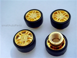 Yellow Gold Wheel Tire Valve Stem Caps