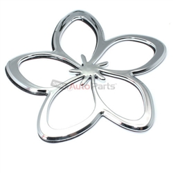 3D Chrome Plumeria Hawaiian Lei Flower Emblem-Decal Sticker for Car-Truck-Bike