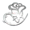 3D Chrome Rose Flower Emblem Decal Sticker