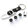 Hummer Logo Chrome Tire Valve Caps & Wrench Key Chain Gift Set