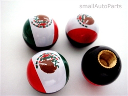 Mexico Flag Ball Tire Valve Stem Caps