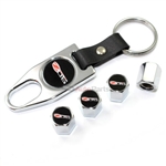 Chevy Corvette Z06 505hp Chrome Tire Valve Caps & Key Chain Gift Set