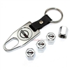 Chevy Corvette C4 Logo Chrome Tire/Wheel Stem Air Valve Caps+Wrench Key Chain