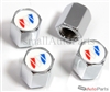 Buick White Logo Chrome ABS Tire Valve Stem Caps