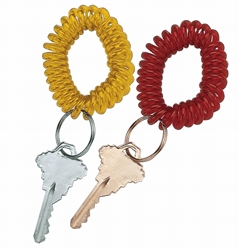 Hand Wrist Coil Spiral Stretchable Band Key Chain Ring - 2 Pack