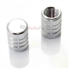 Silver Aluminum Chrome Stripes Tire Valve Stem Caps