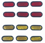 Premium Adhesive Stick-On Red/Yellow Reflectors for Auto-Car-Truck-Bike Exterior