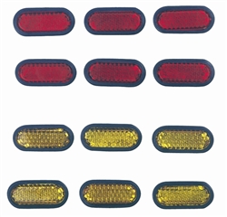 Premium Adhesive Stick-On Red/Yellow Reflectors for Auto-Car-Truck-Bike Exterior