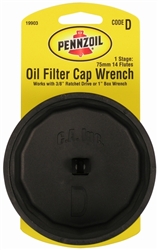 Pennzoil Oil Filter Cap Wrench - 1 Stage 75mm 14 Flutes Code D for Car-Truck