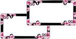 2 Hibiscus Flower Plastic License Plate Tag Frame+Screw Caps for Car-Truck-SUV