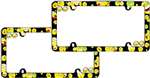 2 Attitudes Smile Faces Plastic License Plate Frame+Screw Caps for Car-Truck-SUV