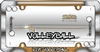 Volleyball Chrome Plastic License Plate Frame + Screw Bolt Caps for Car-Truck