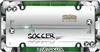 Soccer Ball Chrome Plastic License Plate Frame + Screw Bolt Caps for Car-Truck