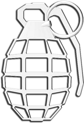 3D Grenade Chrome Emblem-Decal Sticker for Auto-Car-Truck-Bike-Hood-Trunk-Dash