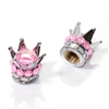 2 Motorcycle Bike Chrome Crown Light Pink Bling Diamond Tire/Wheel Valve Caps