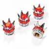 4 Chrome Crown Red Bling Diamond Tire/Wheel Stem Valve Caps car truck hot rod