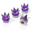 4 Chrome Silver Crown Purple Bling Diamond Tire/Wheel Stem Valve Caps car truck