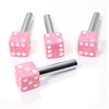 4 Custom Pink Dice Interior Door Lock Knobs Pins for Car-Truck-HotRod-Classic