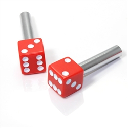 2 Custom Red Dice Interior Door Lock Knobs Pins for Car-Truck-HotRod-Classic