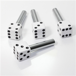 4 Custom White Dice Interior Door Lock Knobs Pins for Car-Truck-HotRod-Classic