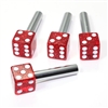 4 Red Glitter Dice Interior Door Lock Knobs Pins for Car-Truck-HotRod-Classic